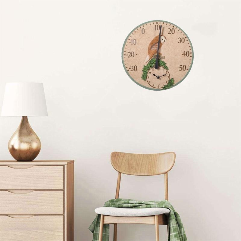 Wetterfeste Wanduhren Hängende digitale Wetterthermometer für Garten Küche Außen Innen Uhr und Thermometer