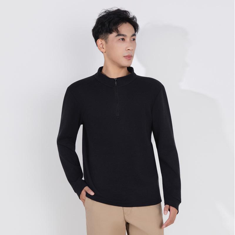 Men's Warm Fleece Half-Zip Jacket - Windproof, Stand-Up Collar, Long-Sleeved for Autumn/Winter Outdoor Sports & Casual Wear