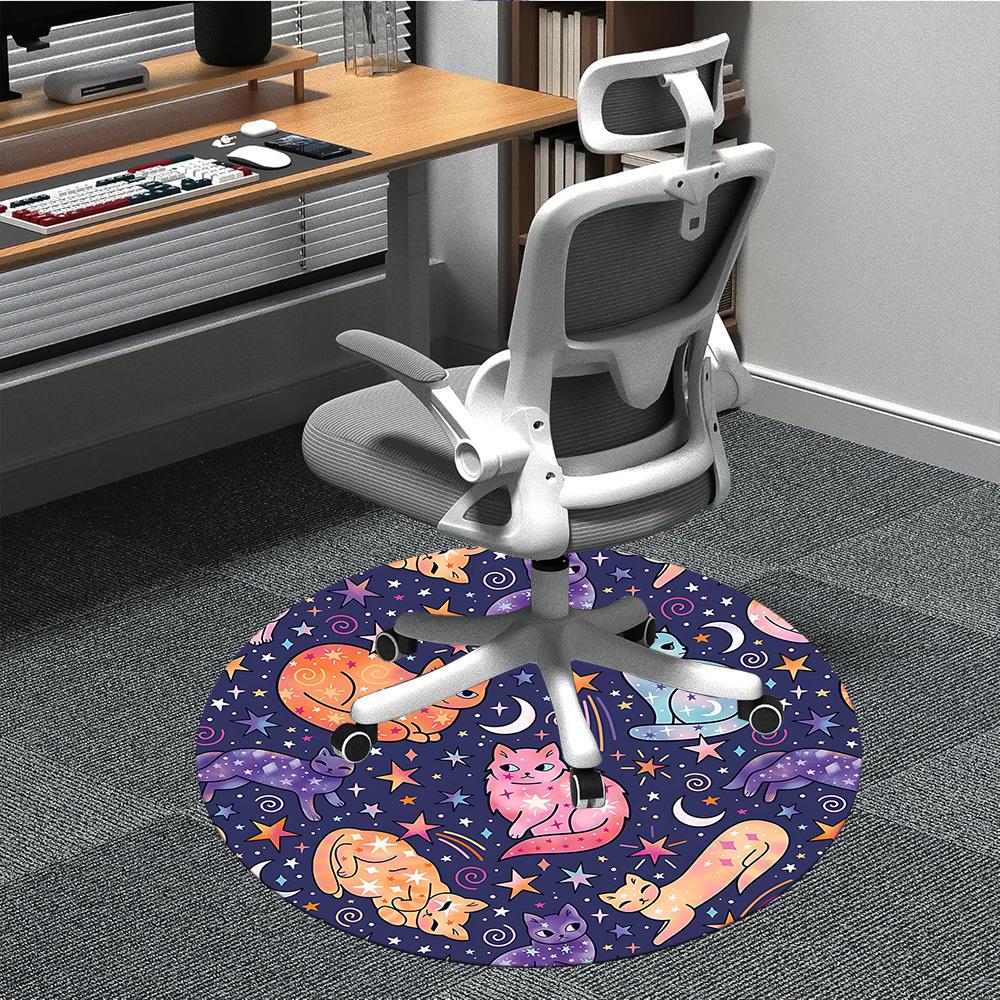 

1pc Cosmic Cats Chair Carpet for Office, Perfect for Office, Holiday Party Decoration Choice yy260314013 80cm by 80cm