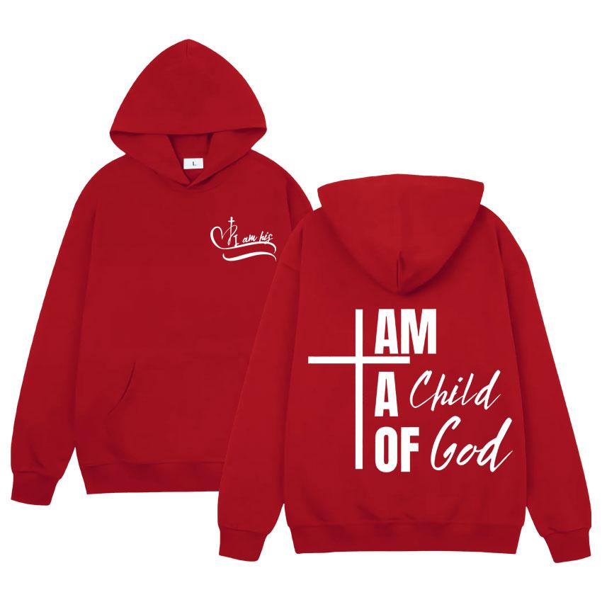 I Am Child of God Humor Men's Casual sportswear Harajuku Hip Hop long-sleeved hooded sportswear Loose Streetwear