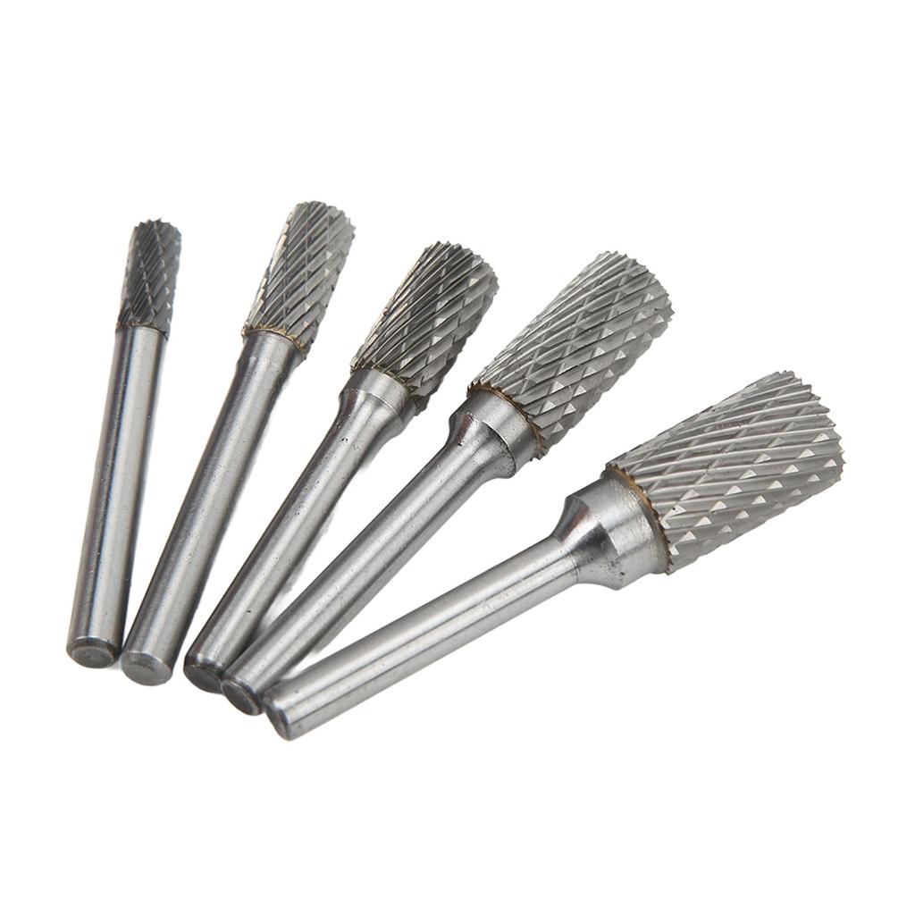 Double Cut Carbide Burrs Rotary Files Set 6mm Shank for Metalwork Wood Carving Jewellery Making Surface Grinding