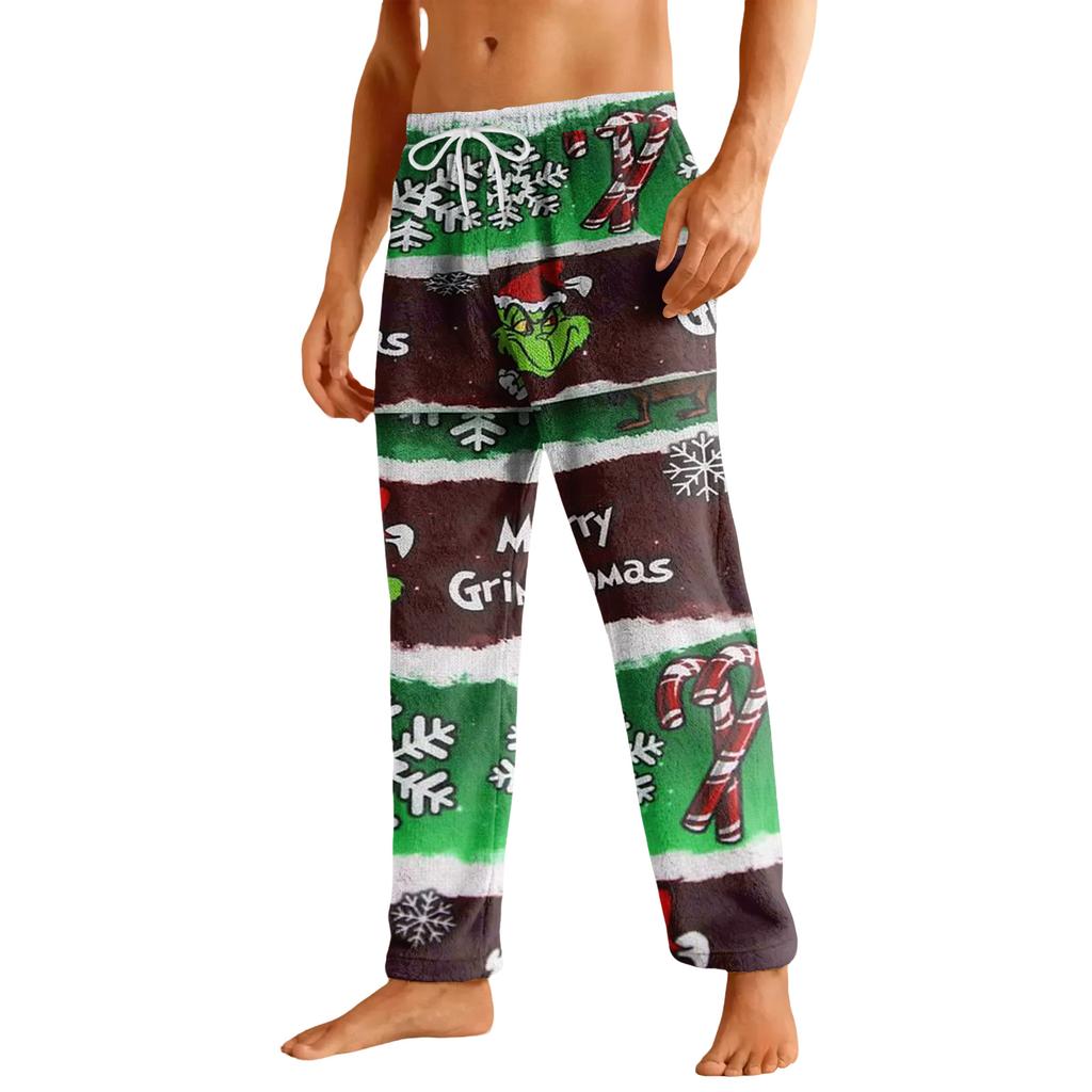 Men's Drawstring Pocket Flannel Casual Pants