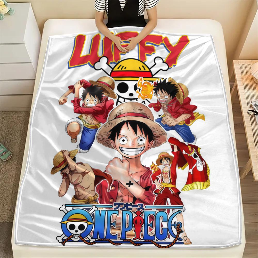 One Piece Monkey D. Luffy Flannel Blanket Unique Print Perfect For Home Bed Sofa Chair Picnic Travel -HE33