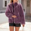 Women's Winter Thickened Double-sided Fleece Stand Collar Warm Cardigan Zipper Jacket