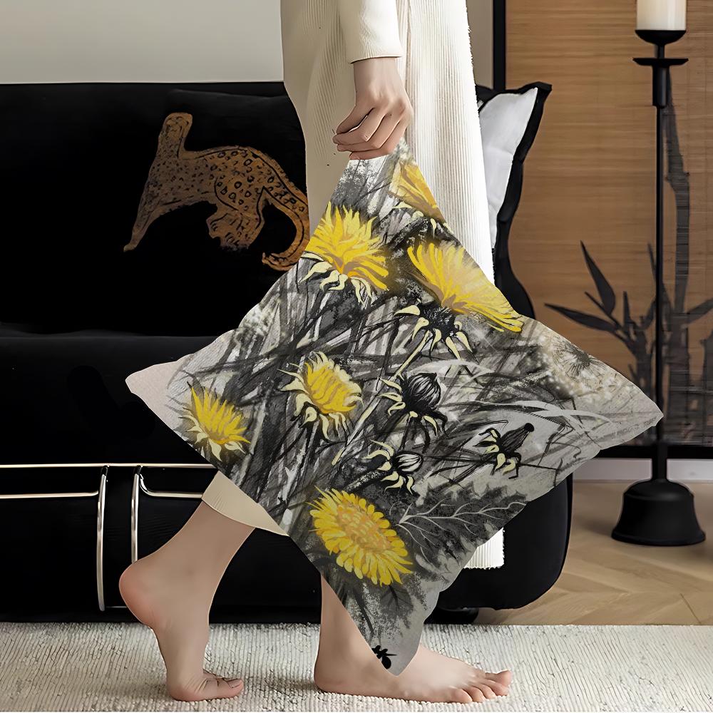 Abstract Dandelion Decorative Room Aesthetics Pillow Case Home Decor Bedroom Sofa Bed Couch Pillow Cover 45x45
