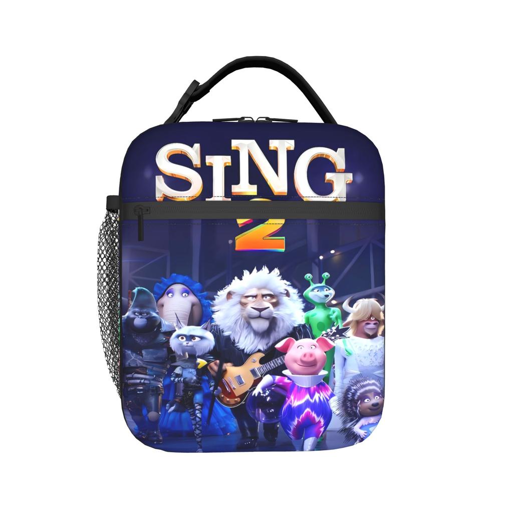 Sing Movie Characters Lunch Bag Funny Lunch Box Travel Portable Thermal Lunch Bags For Women Oxford Print Cooler Bag