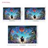 2D Magical Graduation Backdrop 2D Graduate Girl with Staff and Colorful Balloons Photo Background for Photography Decor