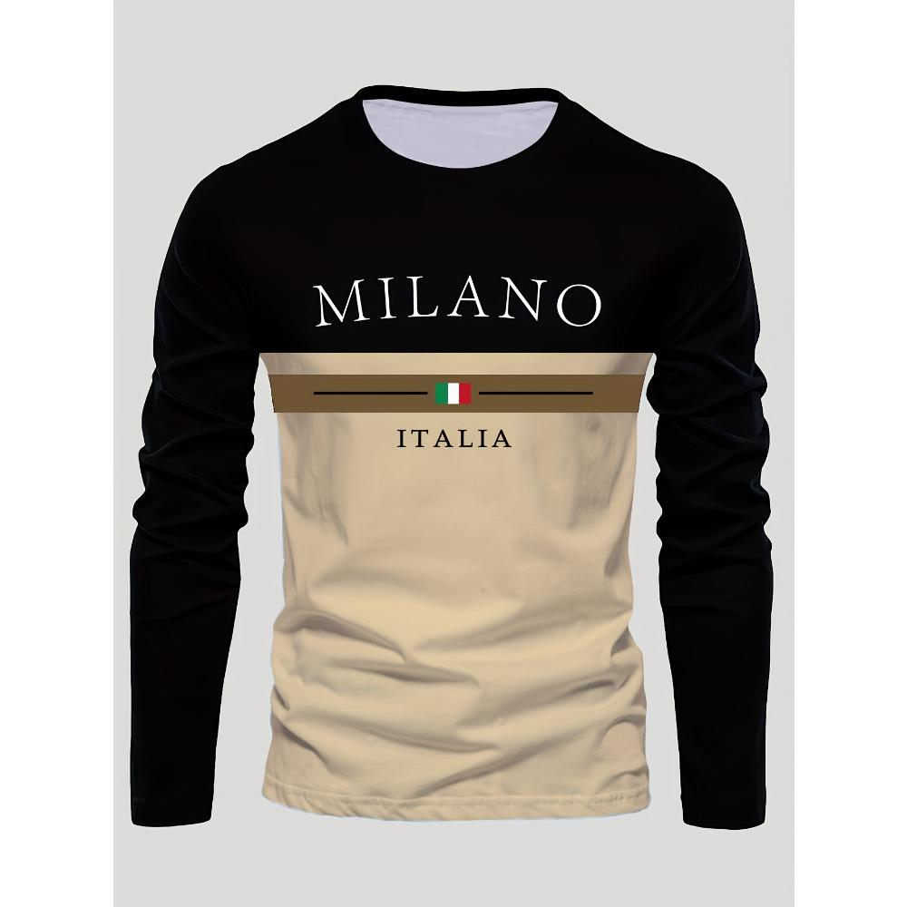 Men's Outdoor Leisure Sports Long Sleeve T-Shirt Crew Neck Autumn Bottom Shirt