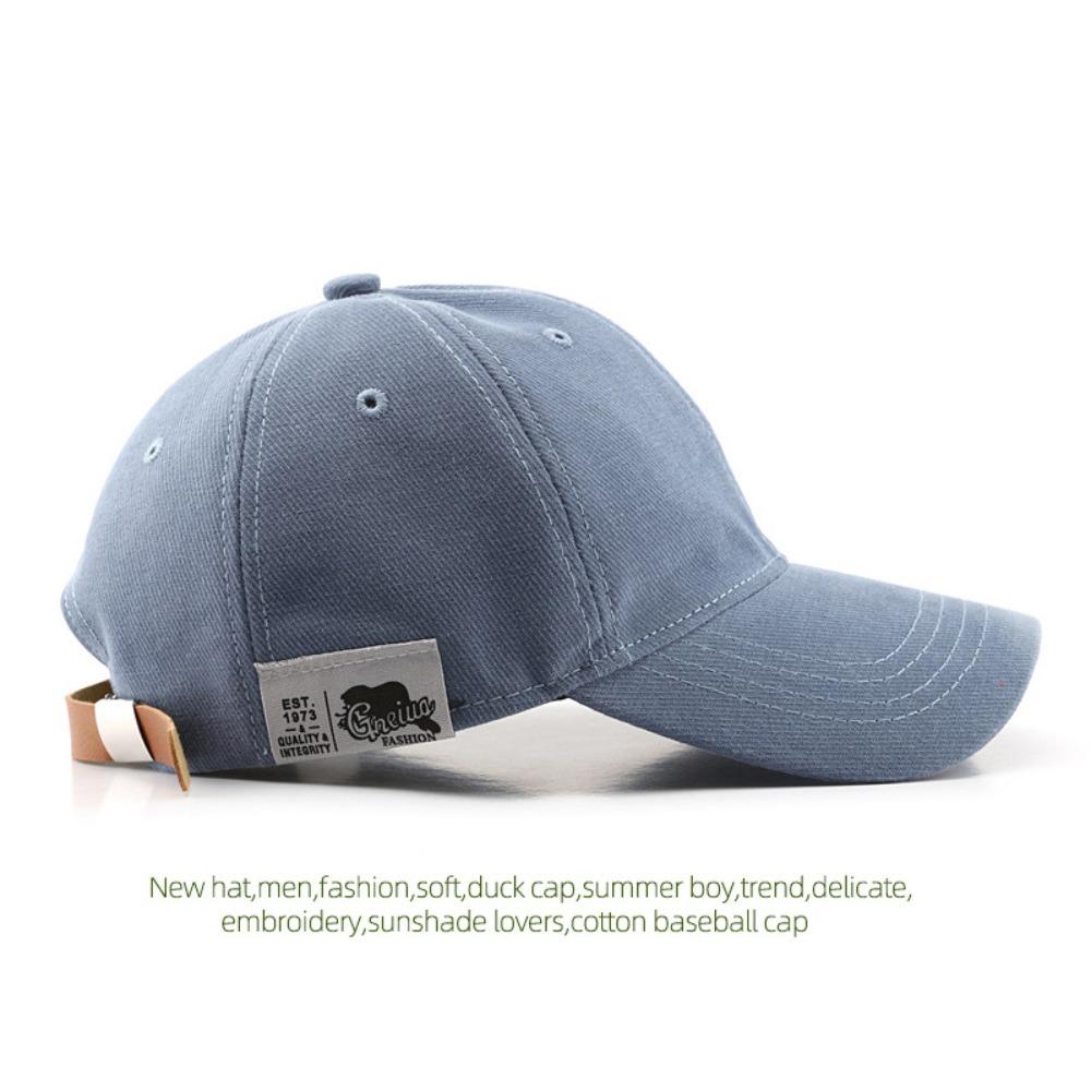 

Fashion Hip Hop Baseball Cap Straight Buckle ETS.1973 Tag Sun Hat Solid Color Men Snapback Caps Men синий