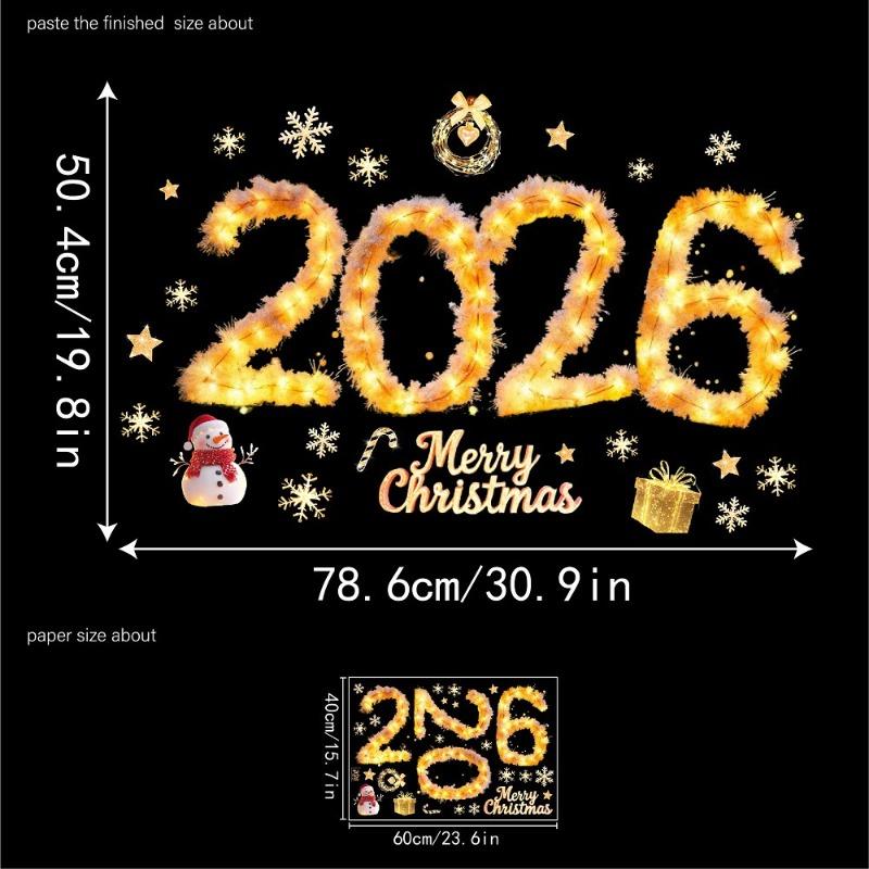 Christmas Window Stickers Christmas Wall Sticker Kids Room Wall Decals Merry Christmas Decorations For 2026 New Year Stickers