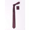 Plain Men's Burgundy Tie With Pocket Handkerchief
