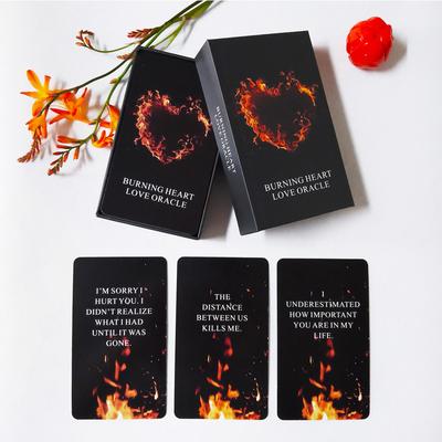 QUEENOFPAIN Burning Heart Love Oracle Card Twin Flame Oracle Oracle Deck Helps You Gain Insight Into What a Person Is Thinking and Trying To