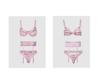 Pink Satin Embroidered Lingerie Set with Open Cup Bra, Garter, and Panty