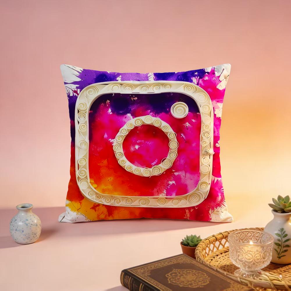 

Fashion IInstagramful Cushion Cover Premium SkinFriendly Pillow Case MultiPurpose for Home Office Travel 30X30cm