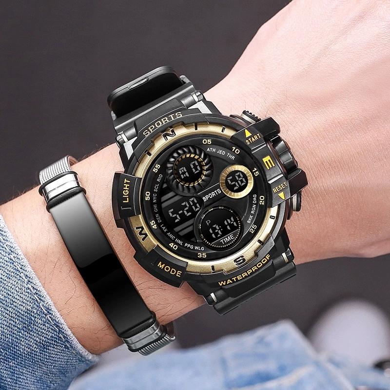 Black Digital Watch for Men Sports Watches Waterproof Outdoor Chronograph Hand Clock G Infantry Shock Student Wristwatch
