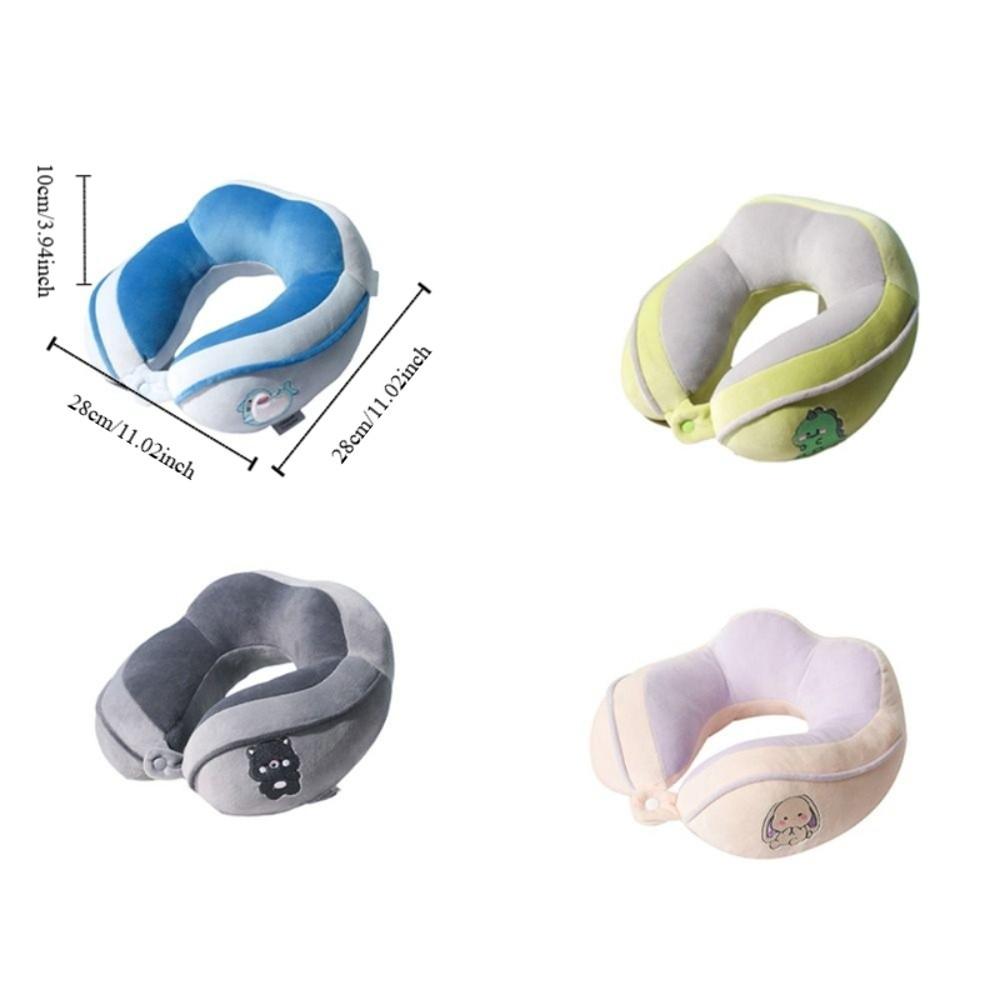 PP Cotton Cartoon Animal Hump Neck Pillow Skin-friendly Snap-fastener U-shaped Pillow Hanging Design Soft Headrest Train