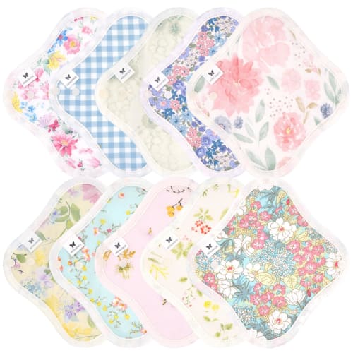 AENUANCE Cloth Pads for Mild Urinary Incontinence, 10-Pack, Thick, Absorbent, 4cc Capacity, SS, Non-Waterproof, AESH-10P-V05