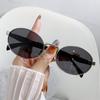 Elliptical Metal Personalized Sunglasses for Women European and American Fashion Retro Street Pography Sunglasses
