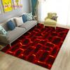 3D Volcano Lava Magma Area Rug Large,Carpet Rug for Living Room Bedroom Sofa Doormat Decoration,Kid Game Play Non-slip Floor Mat