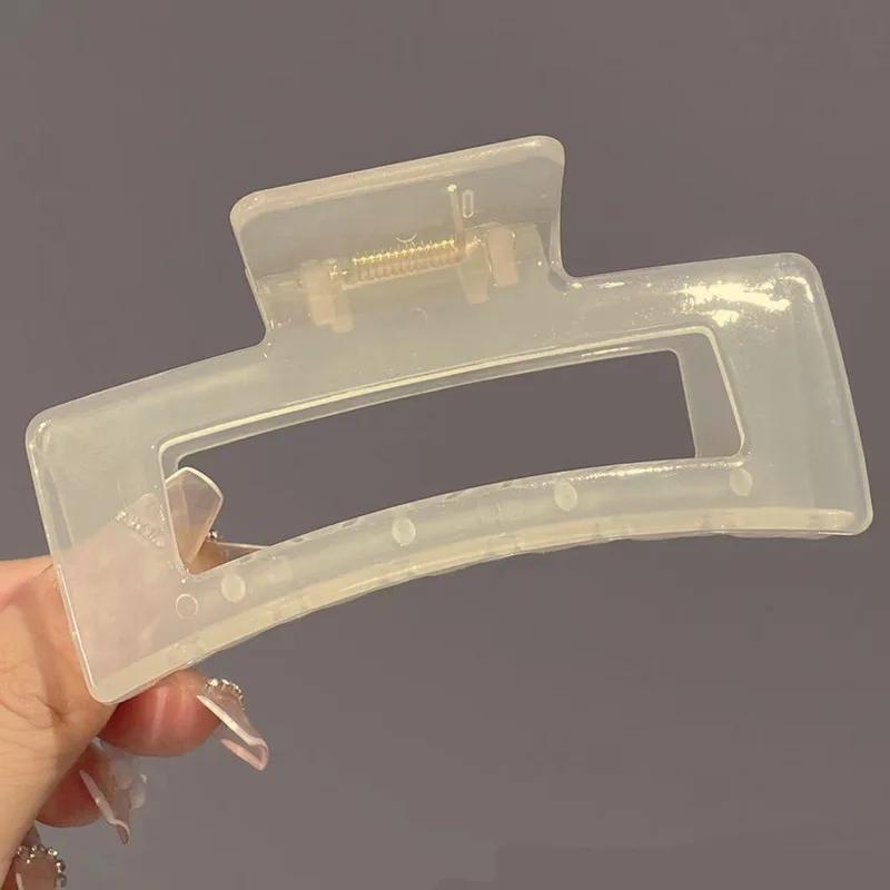 

Заколка-краб для волос для женщин и девочек, пластиковая прозрачная, большая, заколка-краб, женская, зажимы-крабы, аксессуары для волос, головной убор