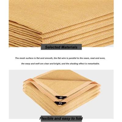 Beige Shade Mesh Wrap-Around Perforated Shade Fabric Thickened Heat Insulating Mesh Summer Outdoor Sun Shade Sail