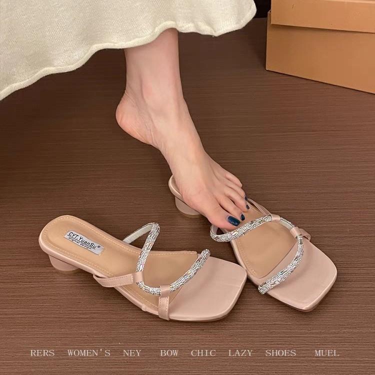 High-heeled sandals for women are not tired of their feet, fashionable open-toed thin-strapped cool slippers for women's summer outer wear, dail