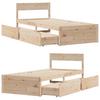 Vidaxl Estructura de Cama Sin Colchón, 75X190 Cm, Madera de Pino Maciza