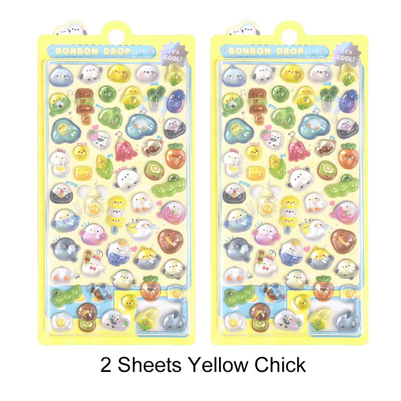 2 listy/šarže 3D reliéfní roztomilý zvířecí samolepka DIY telefon deník psací potřeby dekorace party hra odměna rekvizita roztomilý karnevalový dárek ZYF