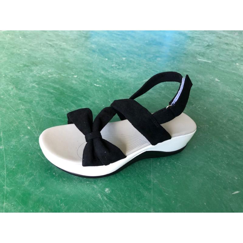 

Summer large size new wedge heel sandals women s thick-soled polyurethane bottom fish mouth sandals women 35 чёрный