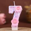 Flower Numbers Birthday Candles Party Cake Decoration One Year Old DIY Handmade Candles 0-9
