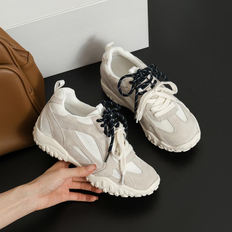 

Small women with height increase within 6cm Spring and summer thick bottom sports and leisure mesh breathable leather women 40 белый