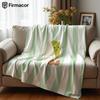 Striped Pistachio Ultra Soft Sherpa Fleece Blanket Fluffy Warm Halloween Cozy Throw for Sofa Couch Bedroom Gift All Season