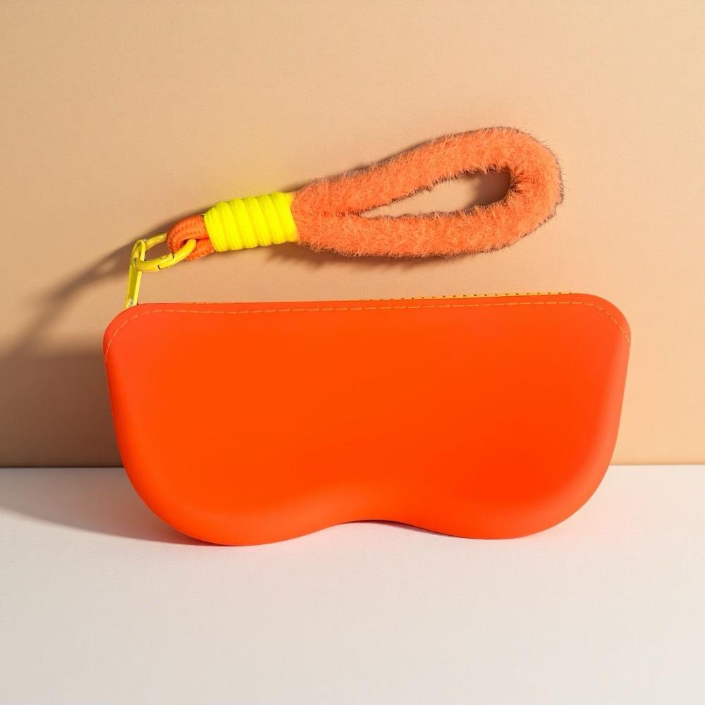 

Портативная многофункциональная сумка для очков Пылезащитный водонепроницаемый кошелек Силиконовый футляр для очков оранжевый