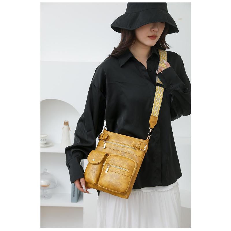 PU Soft Leather Simple Shoulder Crossbody Bag