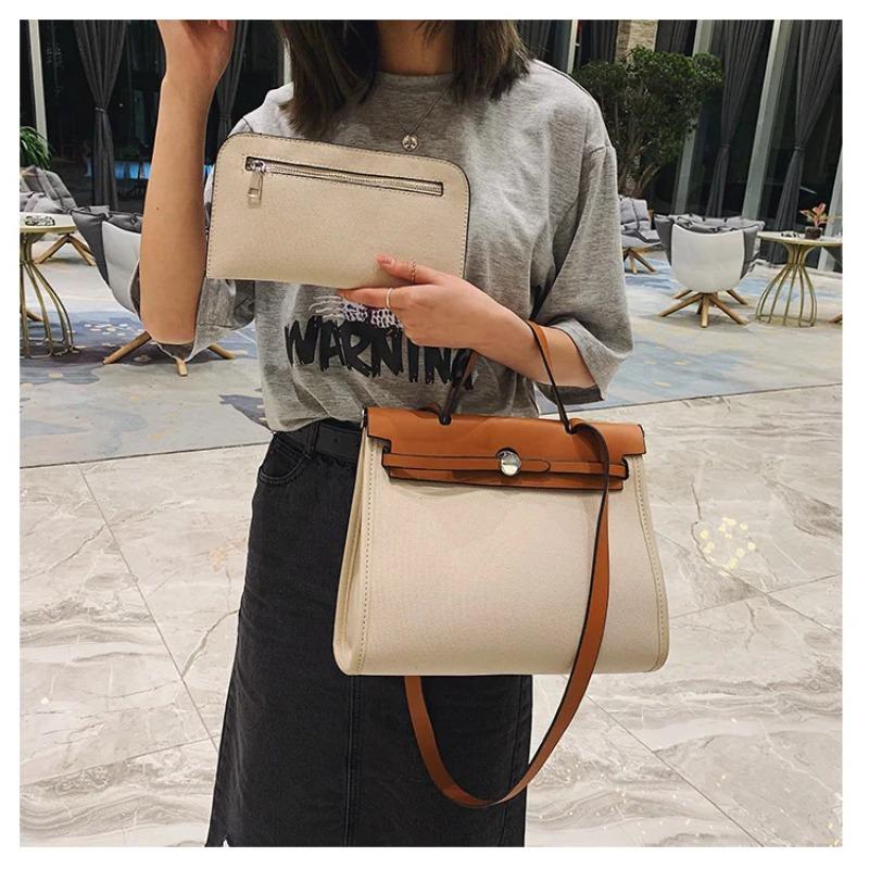 Moda Donna Piccole Borse a Tracolla in Tela Borse a Mano da Donna di Alta Qualità Borse a Spalla Lusso Designer Ladies Tote Borsa a Tracolla