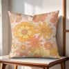 Retro Floral Cushion Cover Natural Linen Organic Fabric DoubleSided Printing Couch Pillow Covers Home Decor