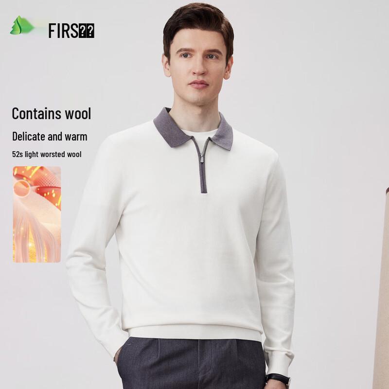 

FIRS Men s Wool Blend Long-Sleeve Contrast Polo Shirt XL