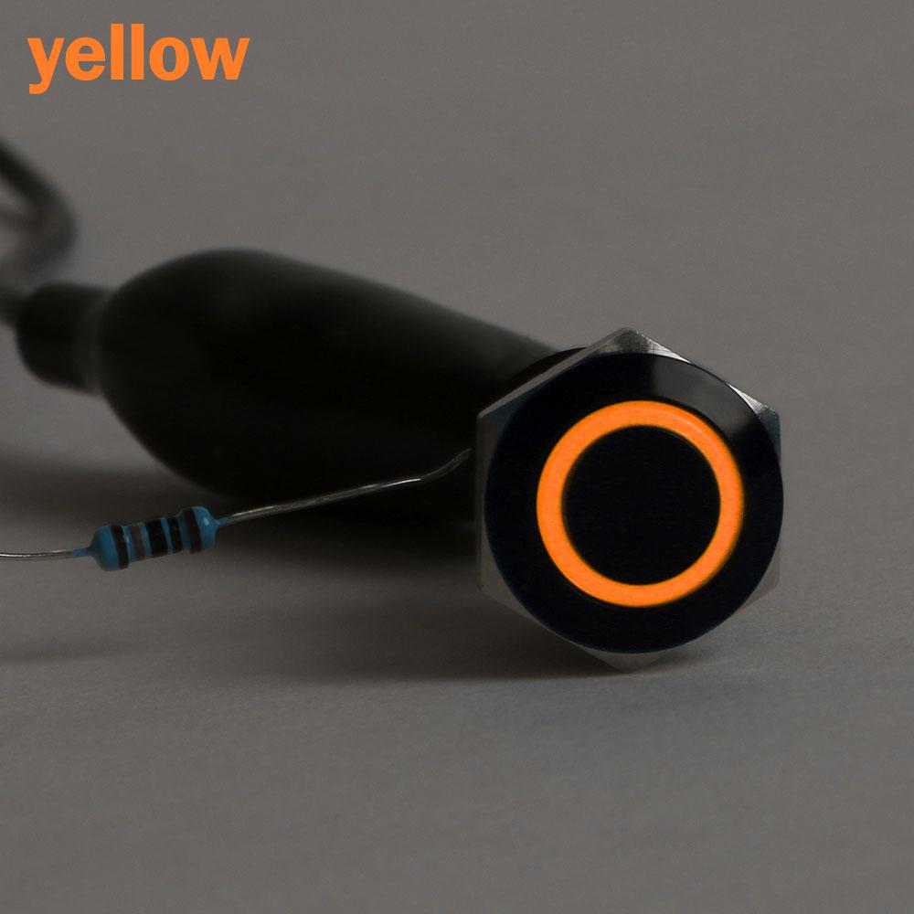 Gadget Black 12V 4Pin 12mm Push Button LED Power Momentary Switch Car Latch