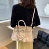 2025 Vintage Women's Denim Tote with Pearl Chain Shoulder Strap