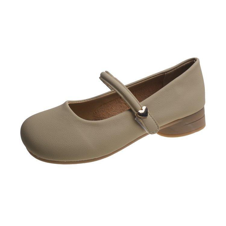 

Round-toed shallow retro 100 matching skirt thick-heeled single shoes women s 2025 new summer white French Mary Jane shoes 35
