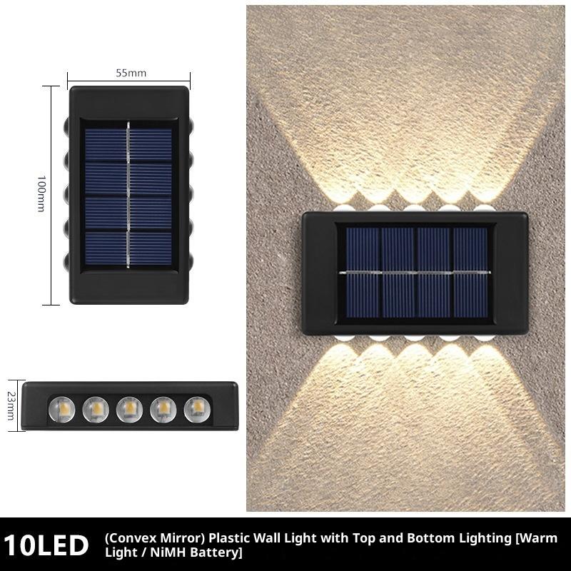 4-10 Led Solar Lamp Outdoor Waterproof Wall Lights For Garden Yard Decor Landscape Up And Down Luminous Lighting 1Pc