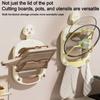 Wall Mounted Suction Cup Pot Lid Holder Punch-Free Pot Lid Rack Kitchen Storage Rack  For Home