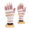 49MD Knitted Fingerless Gloves Winter Striped Gloves Cartoon Mitten with Top
