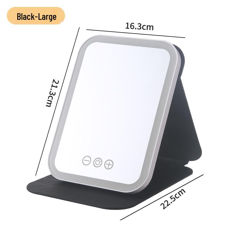 Portable PU Leather Folding Makeup Mirror - Square, Vintage Design in Large, Medium, Small for On-the-Go Beauty and Touch-Ups.
