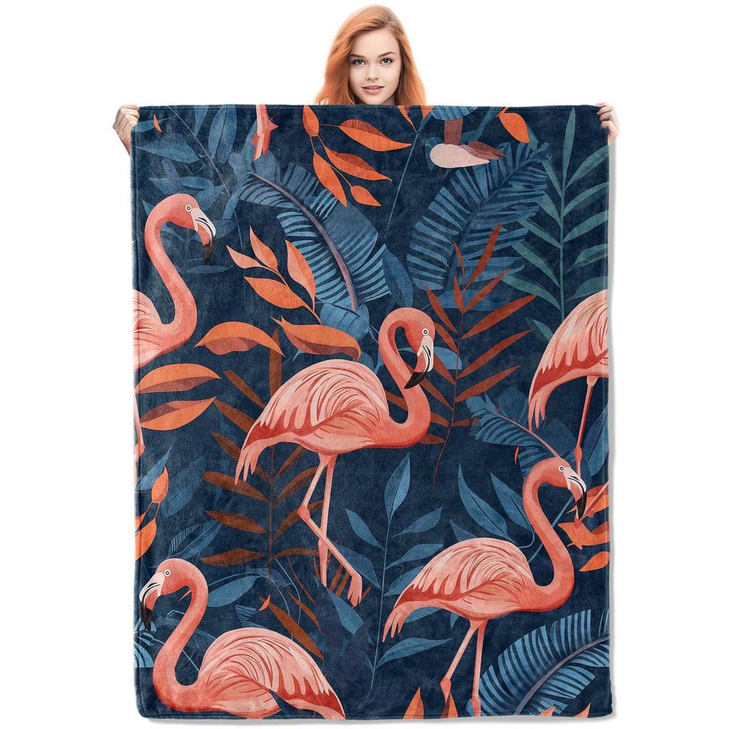 Flamingo Blanket Pink Blanket Digital Print Flannel Lunch Break Blanket Nap Sofa Blanket