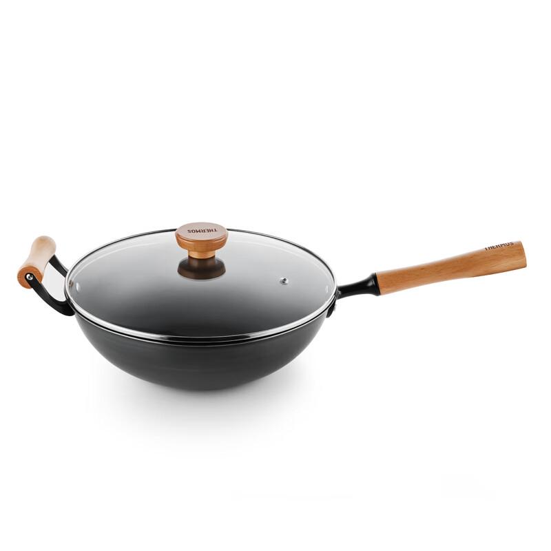 Thermos 32cm Cast Iron Non-Stick Wok