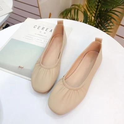 Doudou Shoes Women's 2025 New Soft Leather Grandma Shoes Women's Flat-soled Pregnant Women's Summer Soft-soled Mother Leather Shoes Low-heeled Si