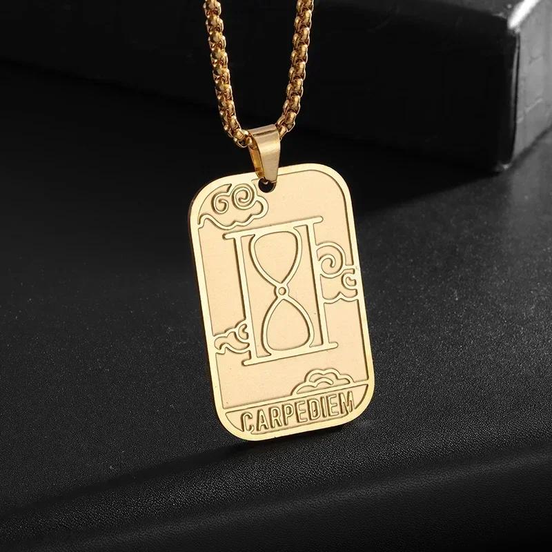 Fashion Hip Hop Stainless Steel Double Koi Fish Medal Pendant Necklace for Men and Women Fashion Lucky Jewelry Gift