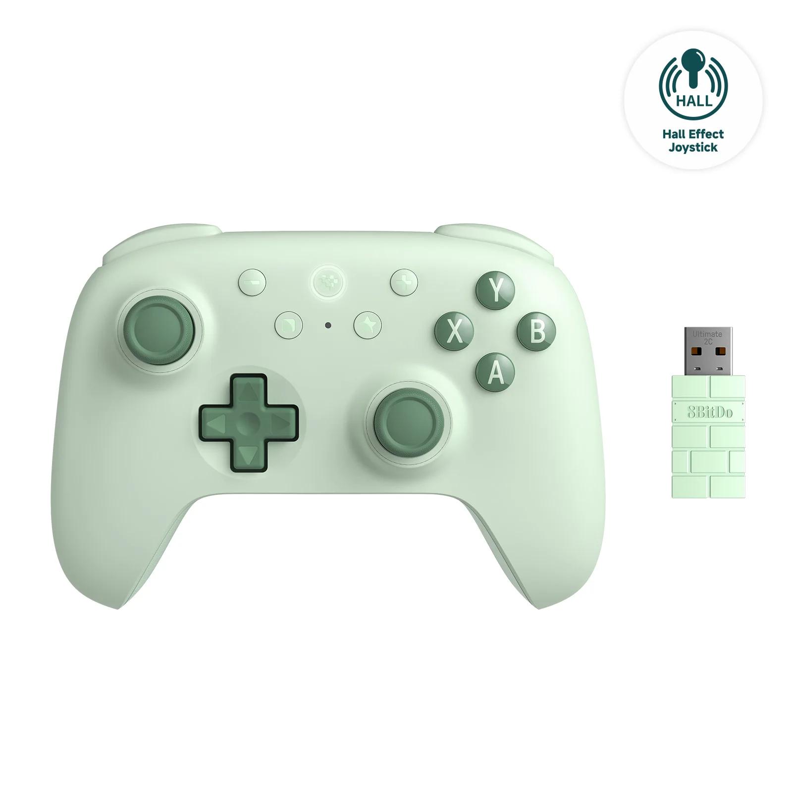 Bezdrátový herní ovladač 8BitDo Ultimate 2C Nová barva Gamepad Joystick pro PC Windows 10/11 Steam Android USB Bluetooth zelená