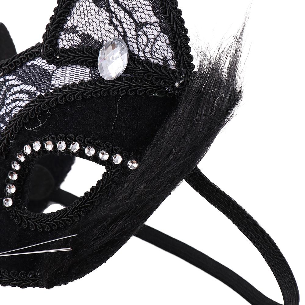Katzenauge Schwarz Spitze Sexy Weihnachten Venezianische Maskerade Katzenmaske Kostümzubehör Partymaske